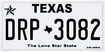 TX license plate DRP3082