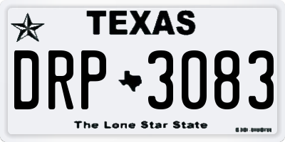 TX license plate DRP3083