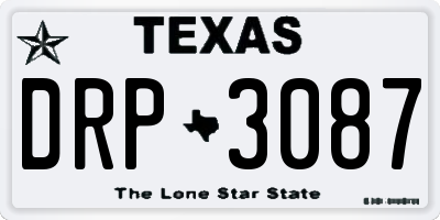 TX license plate DRP3087