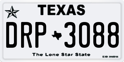 TX license plate DRP3088