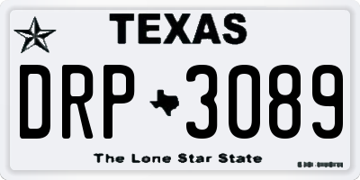 TX license plate DRP3089