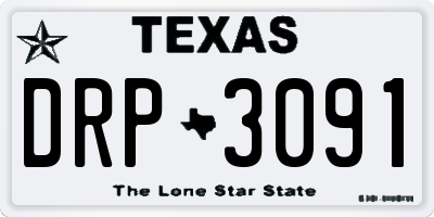 TX license plate DRP3091