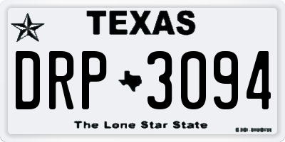 TX license plate DRP3094