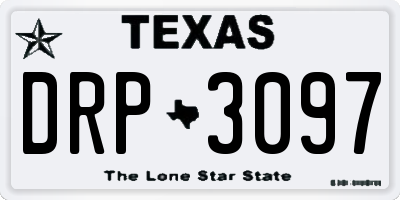 TX license plate DRP3097
