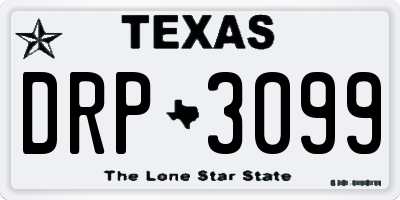 TX license plate DRP3099