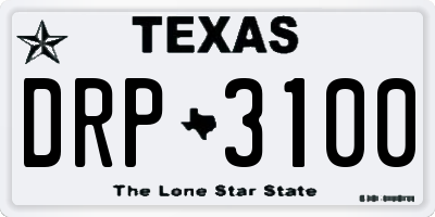 TX license plate DRP3100