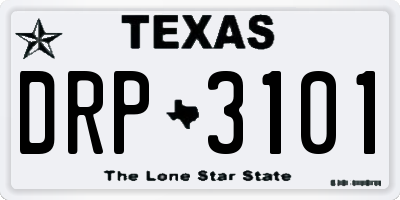 TX license plate DRP3101