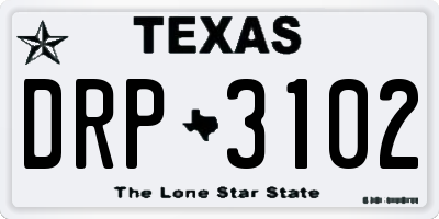 TX license plate DRP3102