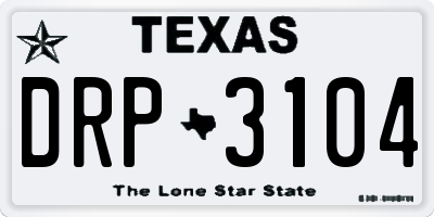 TX license plate DRP3104