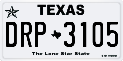 TX license plate DRP3105