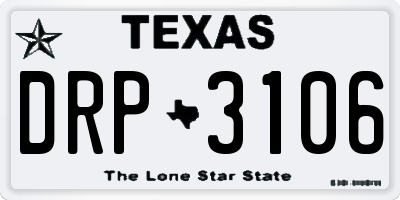 TX license plate DRP3106
