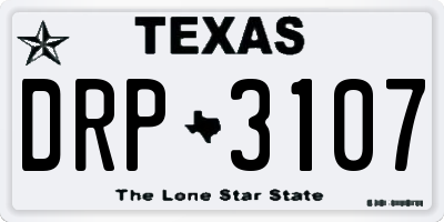 TX license plate DRP3107
