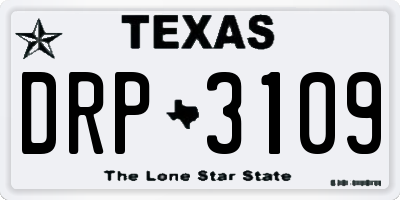 TX license plate DRP3109