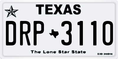 TX license plate DRP3110