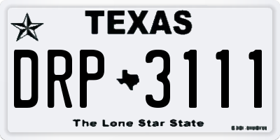TX license plate DRP3111