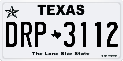 TX license plate DRP3112