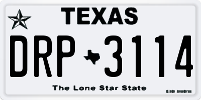 TX license plate DRP3114