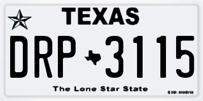TX license plate DRP3115