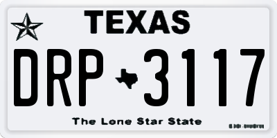 TX license plate DRP3117