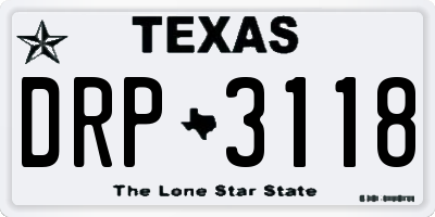 TX license plate DRP3118