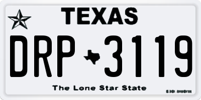 TX license plate DRP3119