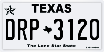 TX license plate DRP3120