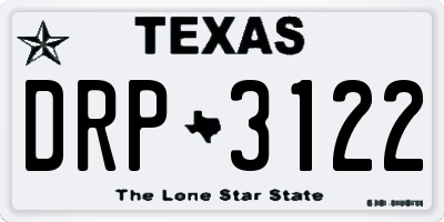 TX license plate DRP3122