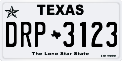 TX license plate DRP3123