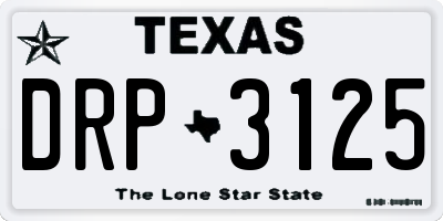 TX license plate DRP3125