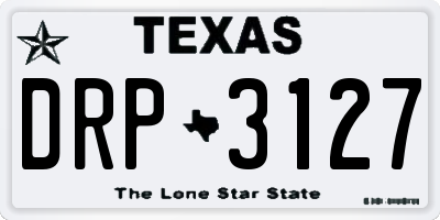TX license plate DRP3127