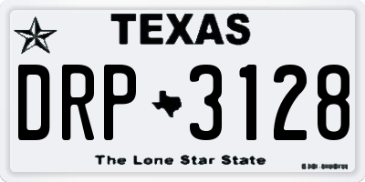 TX license plate DRP3128