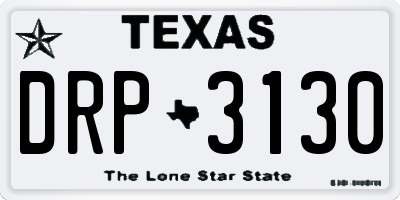 TX license plate DRP3130