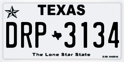 TX license plate DRP3134