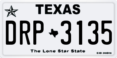 TX license plate DRP3135