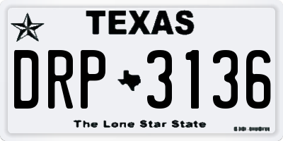 TX license plate DRP3136
