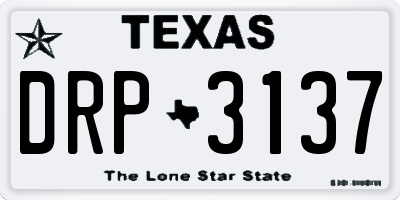 TX license plate DRP3137