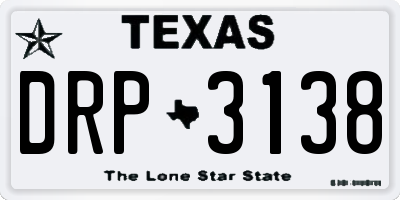 TX license plate DRP3138