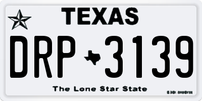 TX license plate DRP3139