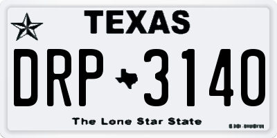 TX license plate DRP3140