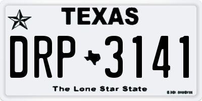 TX license plate DRP3141