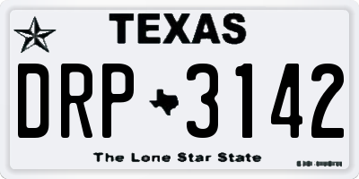 TX license plate DRP3142