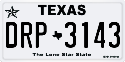 TX license plate DRP3143