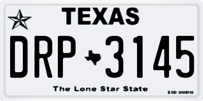 TX license plate DRP3145