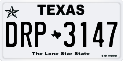 TX license plate DRP3147