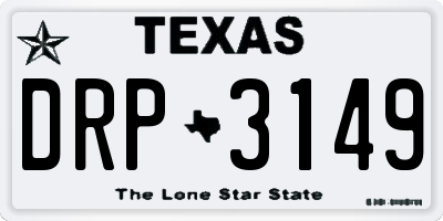 TX license plate DRP3149