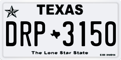 TX license plate DRP3150