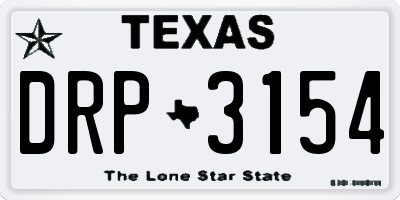 TX license plate DRP3154