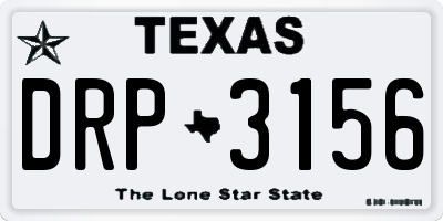 TX license plate DRP3156