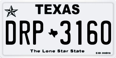 TX license plate DRP3160