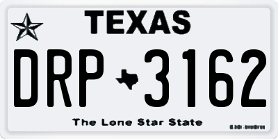 TX license plate DRP3162